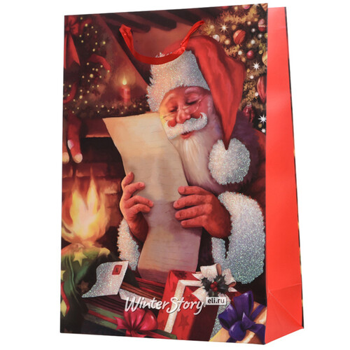 Подарочный пакет Добрый Санта с письмами 72*50 см Kaemingk