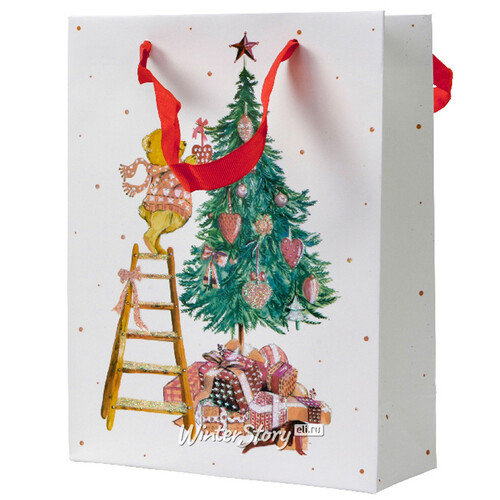 Подарочный пакет Christmas Bears: Teddy and Tree 32*26 см Kaemingk