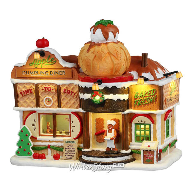 Светящаяся композиция Закусочная - Запеченное Яблочко 20*17 см, подсветка, на батарейках Lemax (Лемакс)