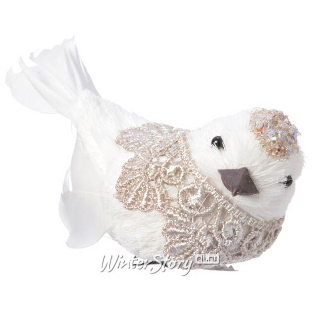 Елочная игрушка Птичка Арабелла 10 см, клипса Kaemingk