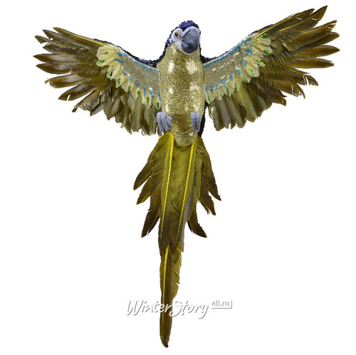Декоративная фигура Императорский попугай Диего 70 см сине-золотой Kaemingk
