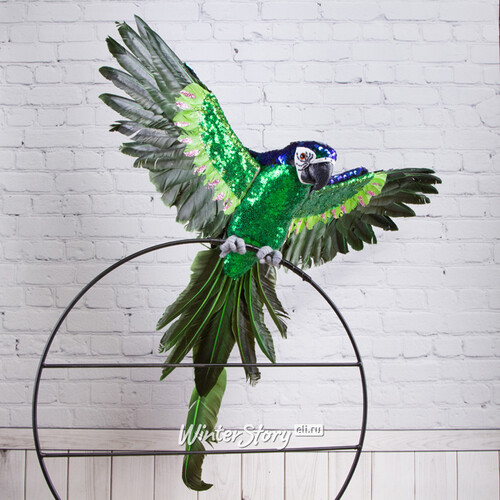 Декоративная фигура Императорский попугай Диего 70 см изумрудно-синий Kaemingk