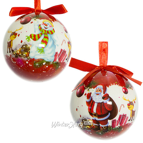 Набор шаров папье-маше Рождественские мотивы 7.5 см, 7 шт Kaemingk