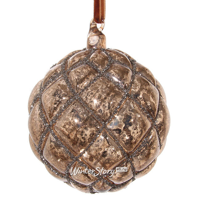 Набор винтажных шаров Блеск Античности, 10 см, 4 шт, стекло ShiShi