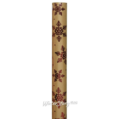 Крафт бумага для подарков Christmas House: Снежинки 150*70 см Kaemingk