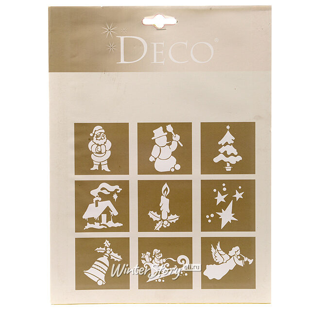 Набор трафаретов на окна Новогодний 18*25 см, 9 шт Kaemingk