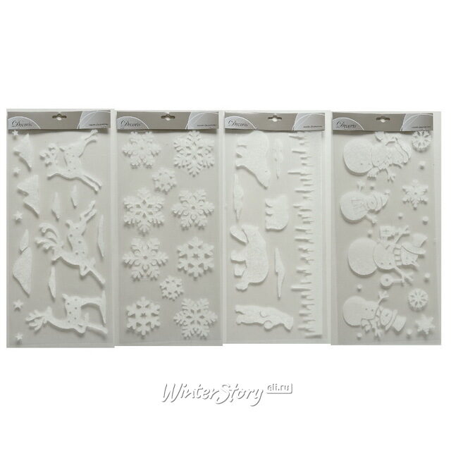 Новогодние наклейки на окна Медведи 49*23 см Kaemingk