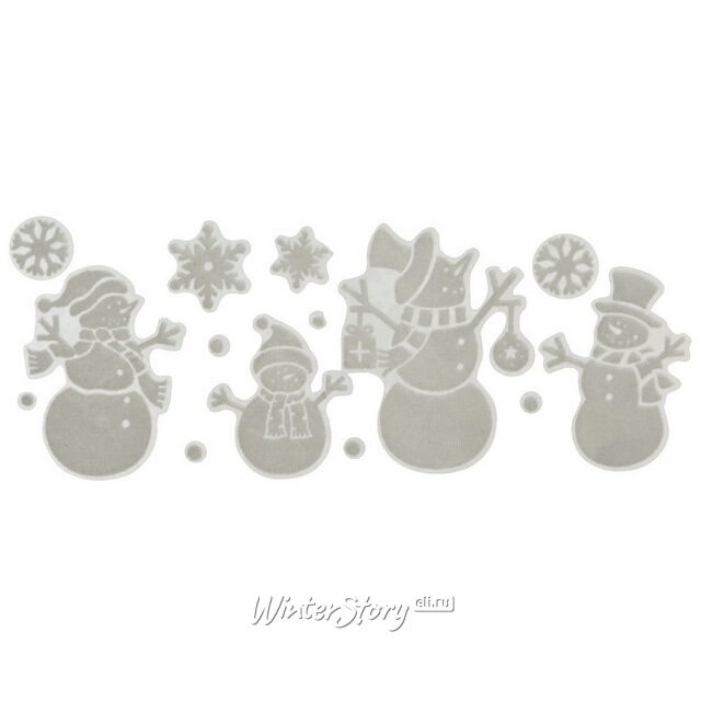 Новогодние наклейки на окна Снеговики 49*23 см Kaemingk