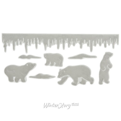 Новогодние стикеры Полярные Медведи 49*23 см Kaemingk