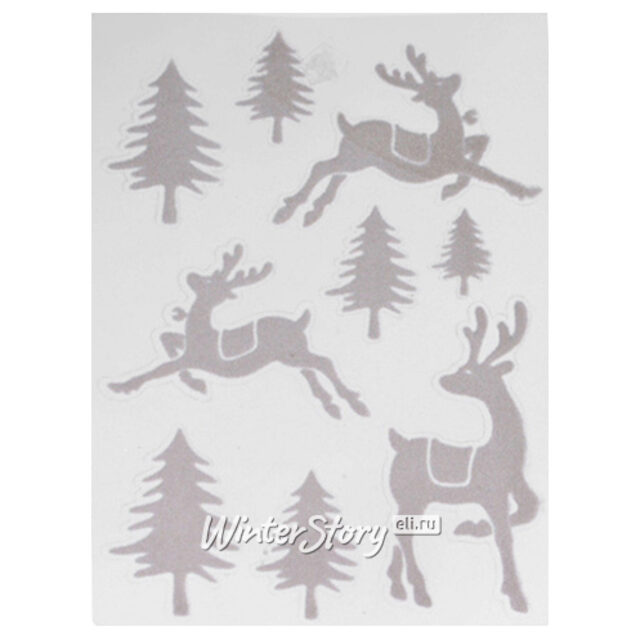 Наклейки на окна Снежные Олени 40*30 см Kaemingk