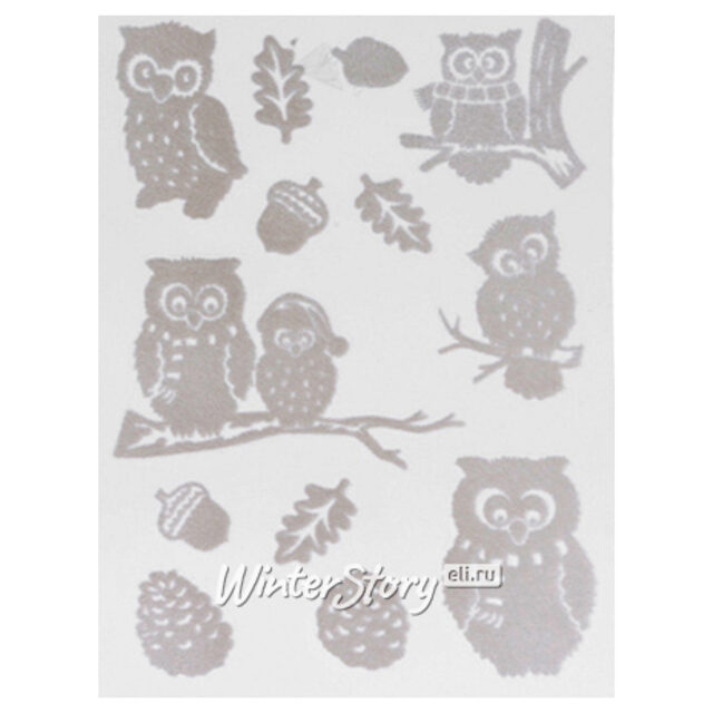 Наклейки на окна Снежные Совы 40*30 см Kaemingk