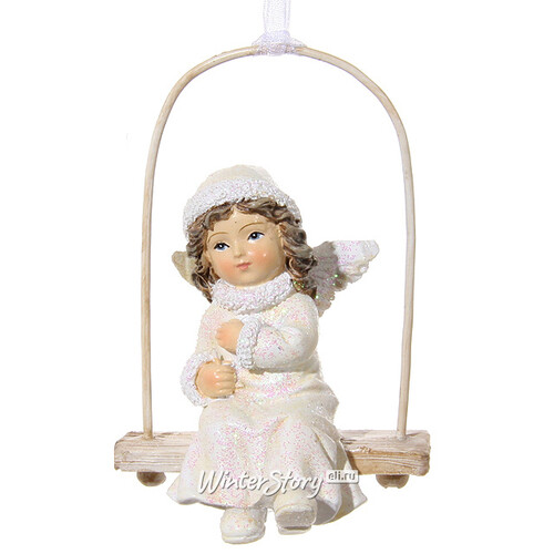 Елочная игрушка Ангел на Качелях - 1, 8 см, подвеска ShiShi