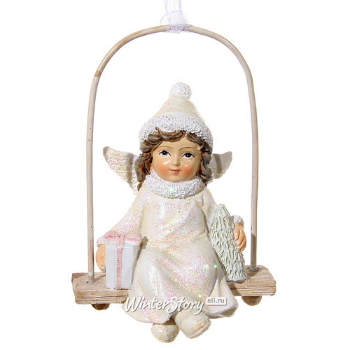 Елочная игрушка Ангел на Качелях - 2, 8 см, подвеска ShiShi