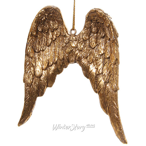 Елочная игрушка Ангельские Крылья, 9 см, золото, подвеска ShiShi