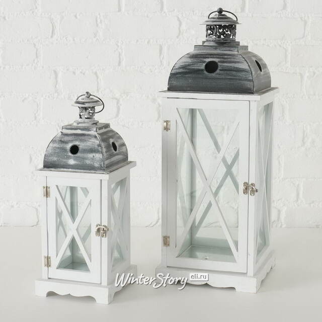 Набор деревянных подсвечников-фонарей Мадера 42-60 см, 2 шт Boltze