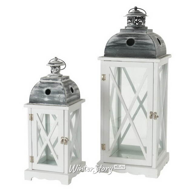 Набор деревянных подсвечников-фонарей Мадера 42-60 см, 2 шт Boltze