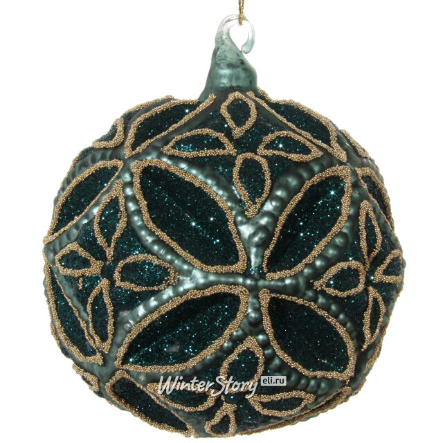 Набор винтажных шаров Тайны Востока 10 см изумрудный 3 шт, стекло, уцененный ShiShi