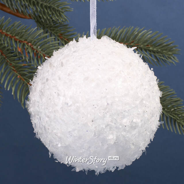 Набор елочных шаров Снежки Shiny 10 см, 2 шт Kaemingk