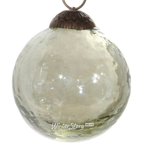 Винтажный елочный шар Ледяная Сказка 8 см, стекло ShiShi