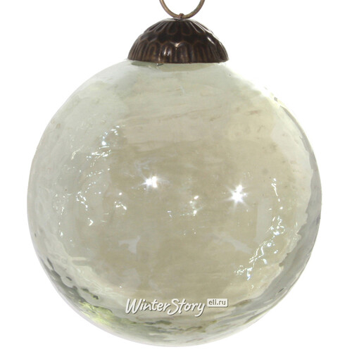 Винтажный елочный шар Ледяная Сказка 10 см, стекло ShiShi