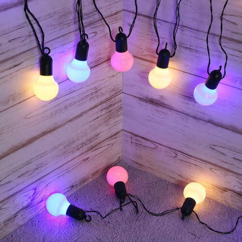 Гирлянда из лампочек Hooky 20 ламп, разноцветные пастельные LED, 5.7 м .