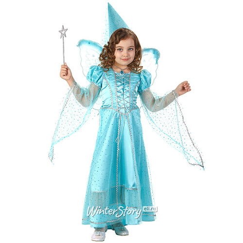 Карнавальный костюм Сказочная Фея, голубой, рост 128 см Батик