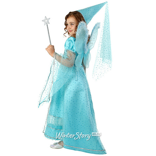 Карнавальный костюм Сказочная Фея, голубой, рост 134 см Батик