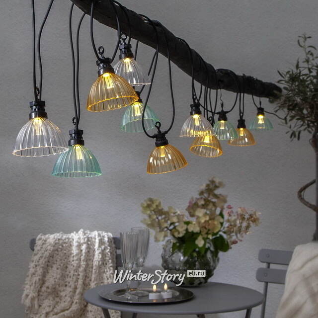 Гирлянда из лампочек Олерон, 12 теплых белых LED ламп, 4.95 м, черный ПВХ, IP44 Star Trading (Стар Трэйдинг)