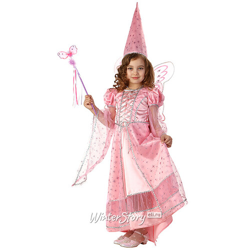 Карнавальный костюм Сказочная Фея, розовый, рост 140 см Батик