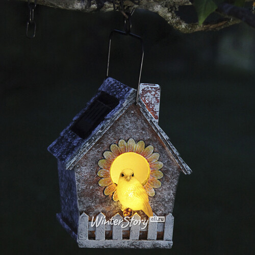Декоративный садовый светильник Скворечник с птичкой на солнечной батарее 16 см, IP44 Star Trading