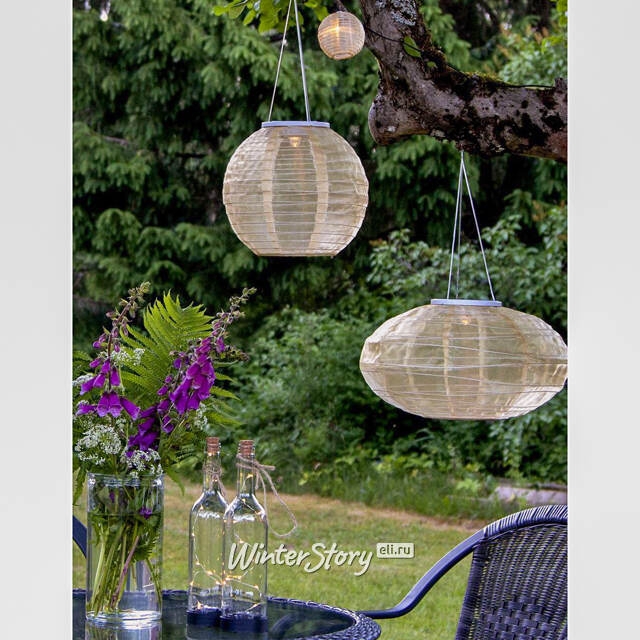 Китайский фонарик на солнечной батарее Solar Festival 25*21 см бежевый, IP44 Star Trading