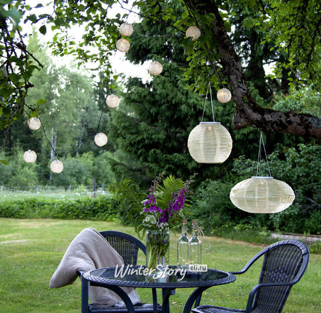 Китайский фонарик на солнечной батарее Solar Festival 25*21 см бежевый, IP44 Star Trading