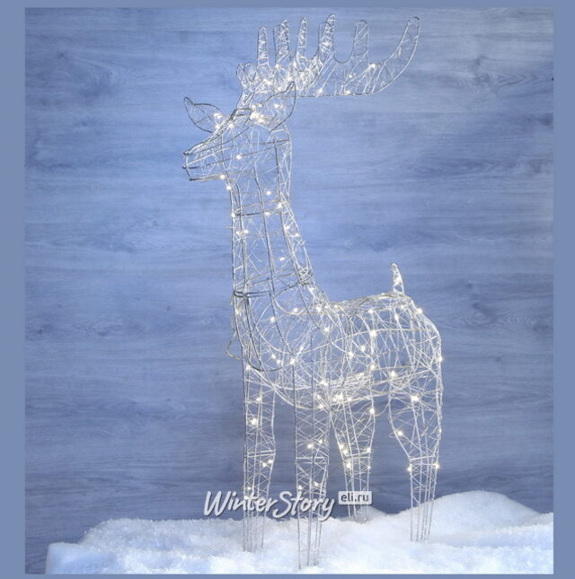 Светодиодный Олень Криспи 104 см, 96 теплых белых LED ламп, IP20 Kaemingk