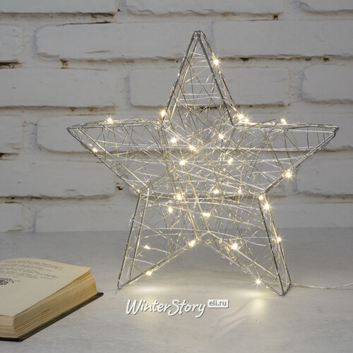 Светодиодная фигура Звезда Lotta Shine 30 см, 30 теплых белых LED ламп, IP20 Kaemingk