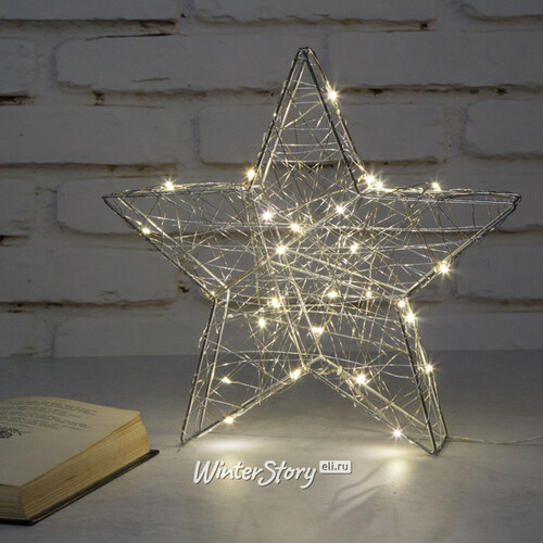 Светодиодная фигура Звезда Lotta Shine 30 см, 30 теплых белых LED ламп, IP20 Kaemingk