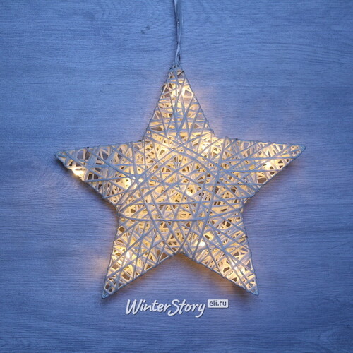 Светящаяся Звезда Млечного Пути 30 см, 10 теплых белых LED ламп, на батарейках Kaemingk
