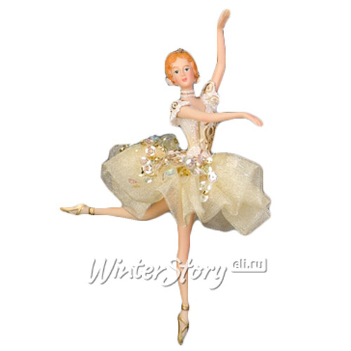 Елочное украшение Балерина Золушка в прыжке 15 см, подвеска Holiday Classics