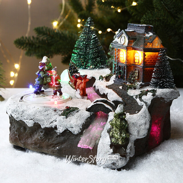 Светящаяся композиция Зимний Вечер 19*16 см с движением и подсветкой Kaemingk