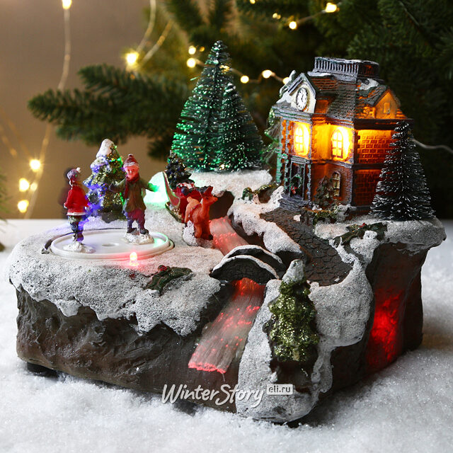 Светящаяся композиция Зимний Вечер 19*16 см с движением и подсветкой Kaemingk