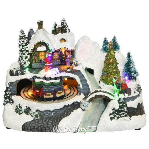 Светящаяся композиция Winter Village: Сказочный Сочельник 24*16*15 см, с движением Kaemingk