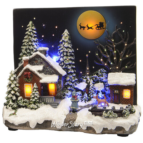 Светящаяся композиция "Рождественский дом под Луной", 22x12x19 см, LED лампы Kaemingk