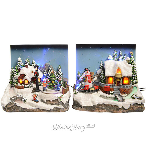 Светящаяся композиция Рождественская ночь - снеговик 23*16*22 см Kaemingk
