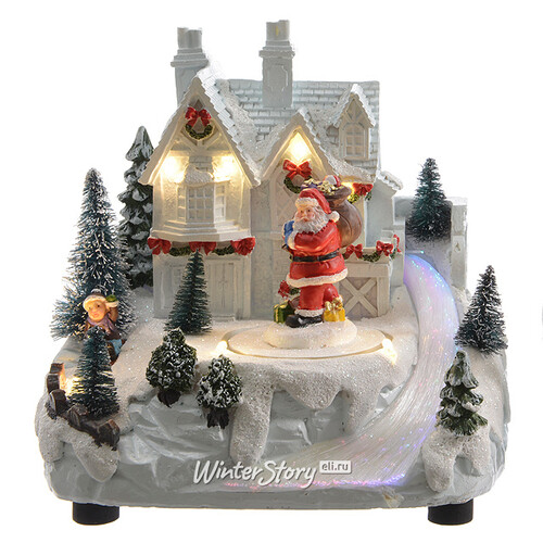Светящаяся анимационная композиция "Снежные деньки с Дедом Морозом", LED, 18*11*14 см Kaemingk