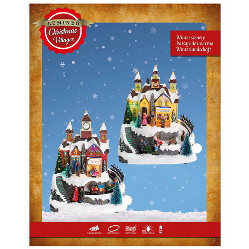 Светящаяся композиция Christmas Village: Toy shop 23*19 см, с движением и музыкой, на батарейках Kaemingk