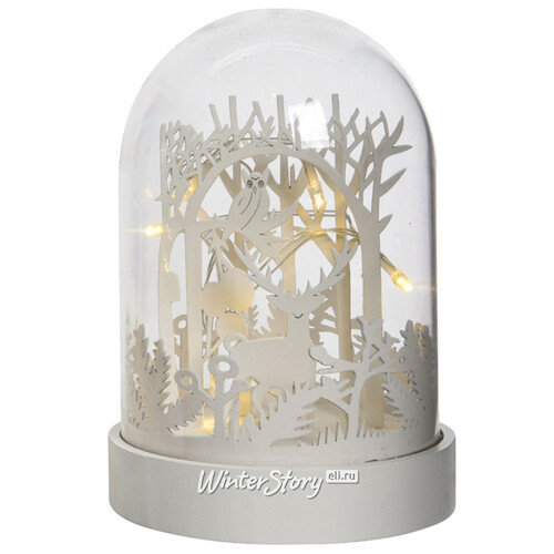 Новогодний светильник - купол Сказочный Лес Винтервудс 18 см на батарейках, 6 LED ламп Kaemingk