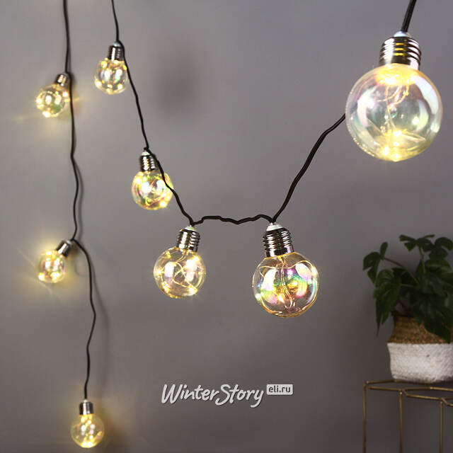 Гирлянда из лампочек Cozy Lights 10 ламп, разноцветные мини LED, 2.7 м, черный ПВХ, IP20 Kaemingk