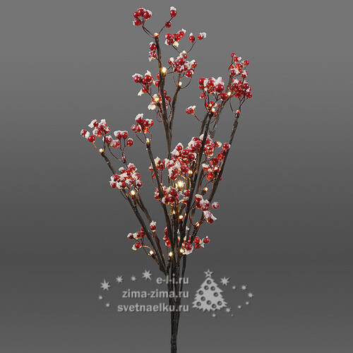 Букет заснеженный Волшебные ягоды, на батарейках, 50 см, 30 LED ламп, теплый белый Kaemingk