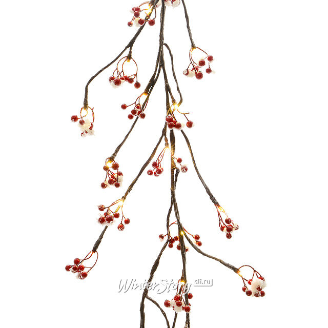 Гирлянда Волшебные ягоды заснеженная, 150 см, 48 LED ламп, теплый белый Kaemingk