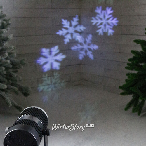 Новогодний светильник для дома Белые Снежинки 36 м2, на батарейках Kaemingk