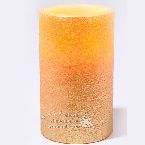 Светильник свеча восковая Мраморная, 17.5*7.5 см, золото, батарейка Kaemingk